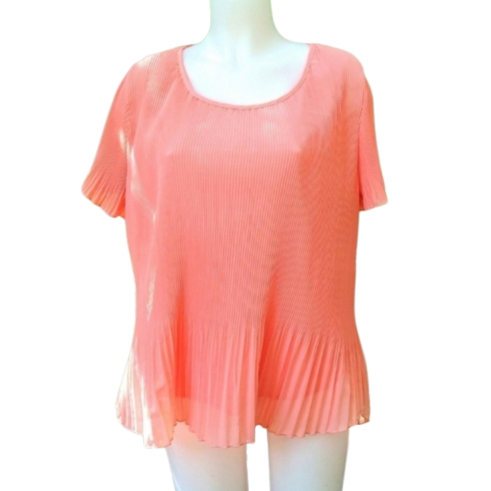 Size L Lavena peach chiffon scrunch blouse